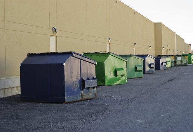 dumpsters with safety cones in a construction area in Arlington Heights, OH